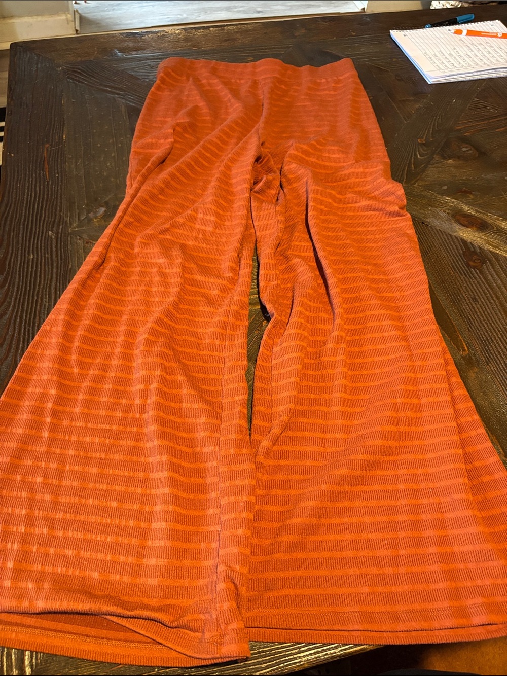 Derek Heart Wide-Leg Knit Pants in Burnt Orange
